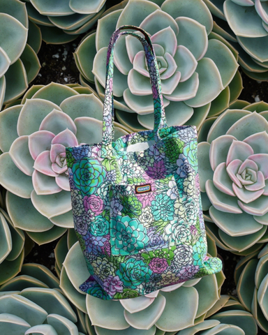 Succulents Print Tote Bag