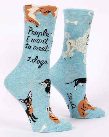 People I Want to Meet Dogs Ladies Crew Socks