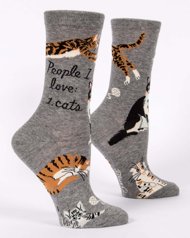 People I Love Cats Ladies Crew Socks