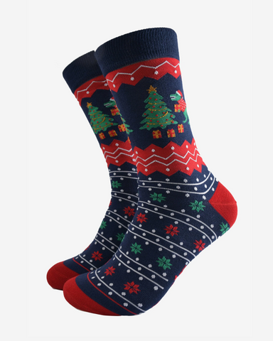 T-Rex Christmas Tree | Men's Bamboo Socks