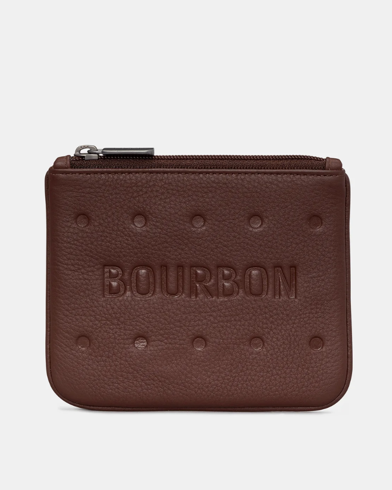 Bourbon Biscuit Real Leather Zip Purse