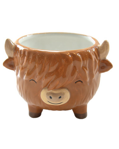 Mini Highland Cow Planter on Legs