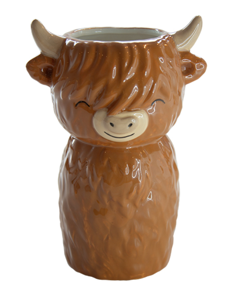 Highland Cow Shaped Vase