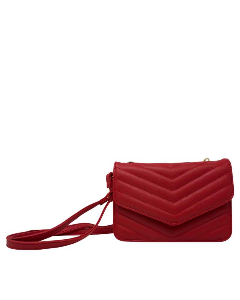 Red 2 In 1 Quilted Wallet Crossbody Bag