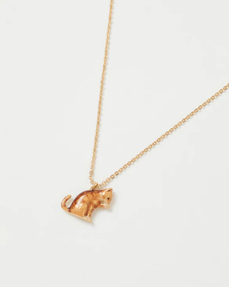 Cat Short Enamel Necklace