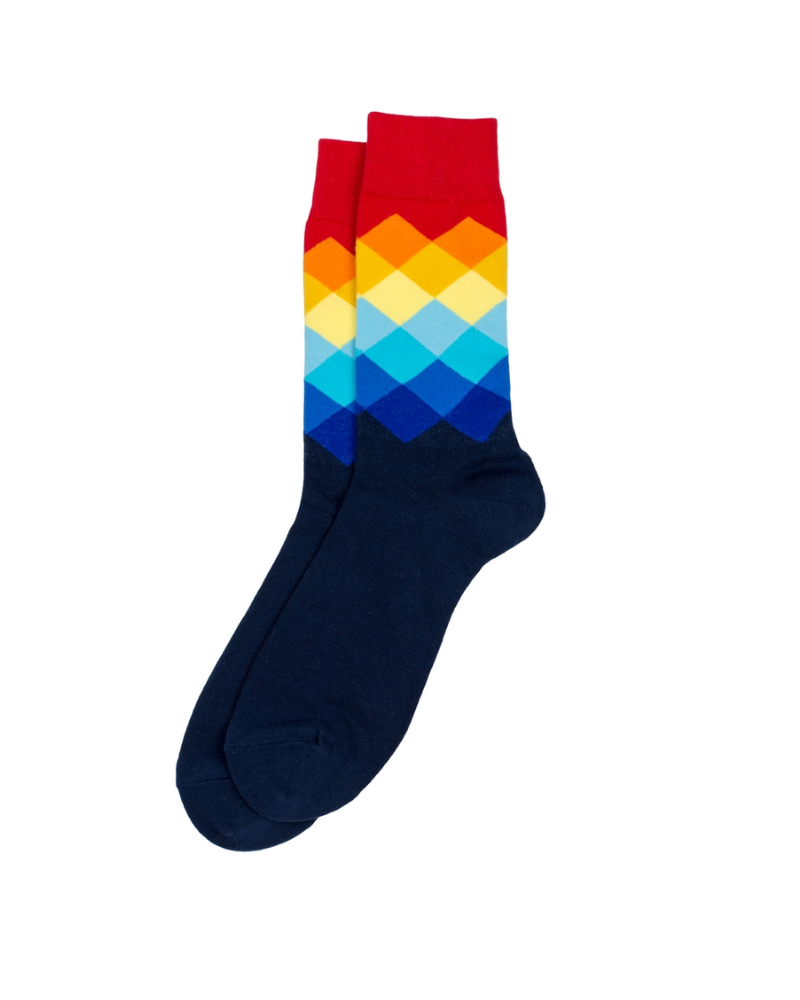 Colourful Concertina Rainbow Socks Unisex