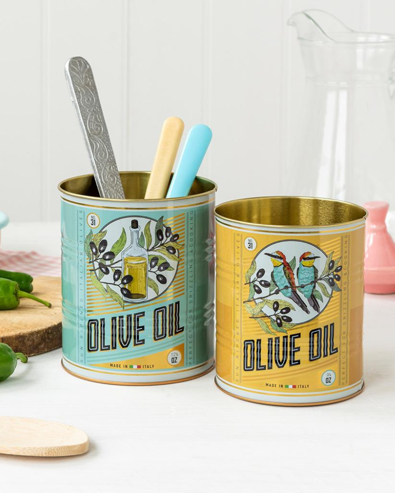 Olive Oil Storage Tins Set Of 2