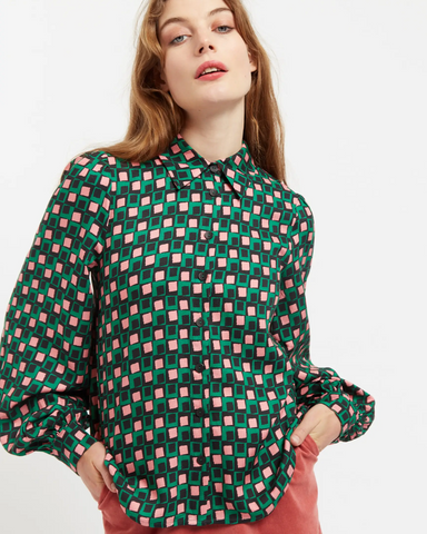 Siv Retro Cubes Print Blouse